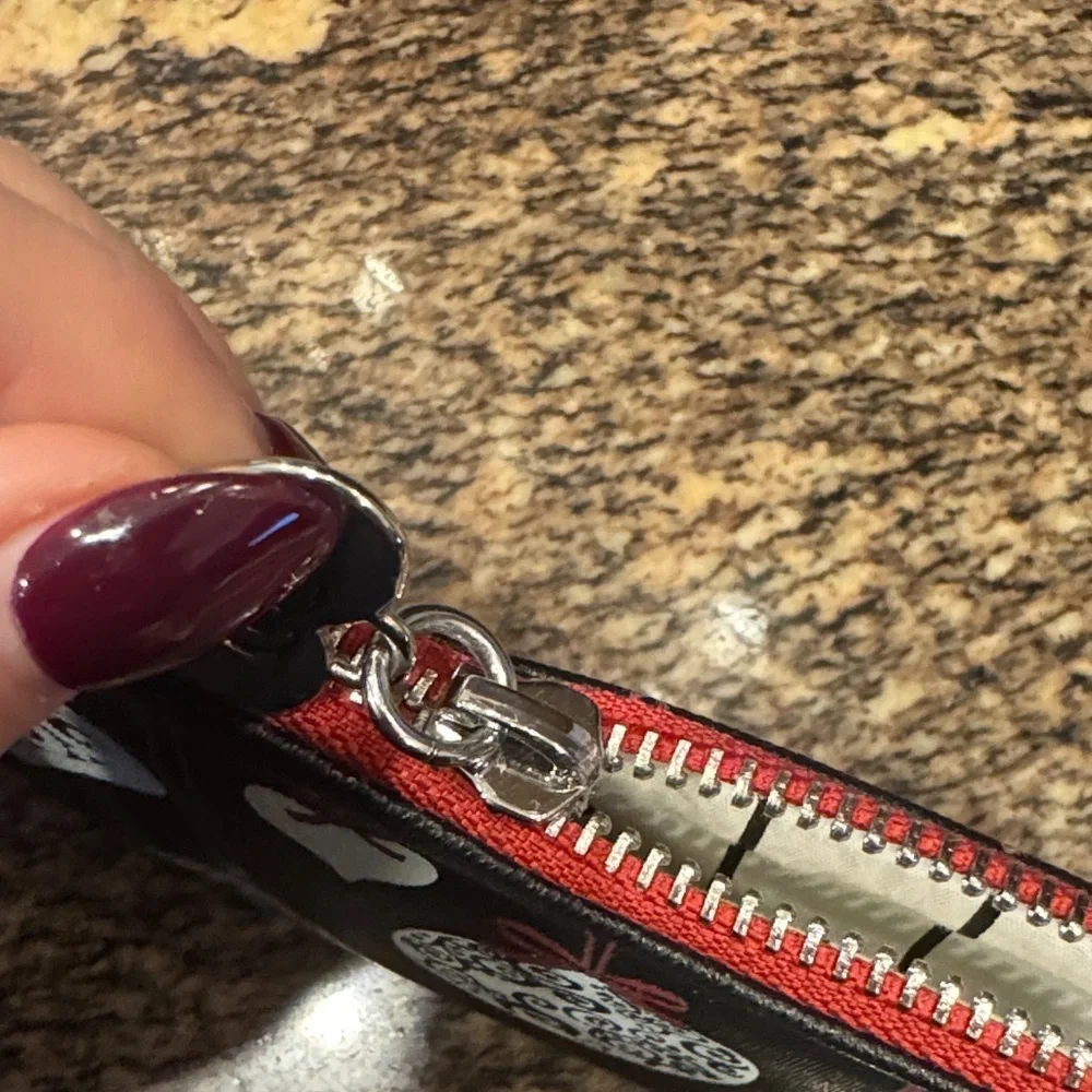 Brighton Black and Red Heart Design Wristlet